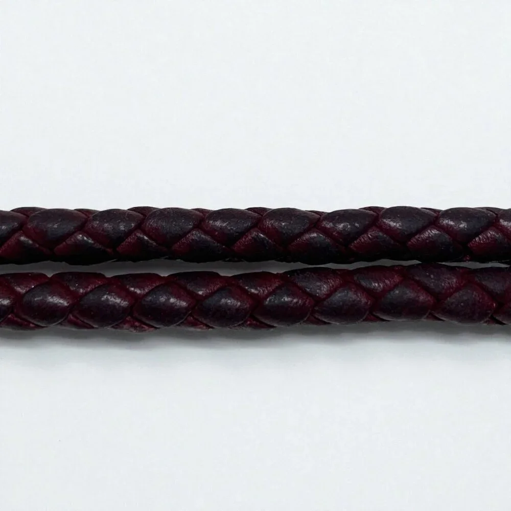 Bottega Veneta Braided Leather Phone Strap Brown With Silver Hardware Extra Long